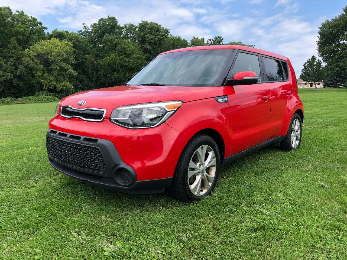 2014 Lipstick Red Kia Soul + (KNDJP3A55E7) with an 2.0L L4 DOHC 16V engine, 6-Speed Automatic transmission, located at 1800 South Ihm Blvd, Freeport, IL, 61032, (815) 232-5543, 42.278645, -89.607994 - Photo#0