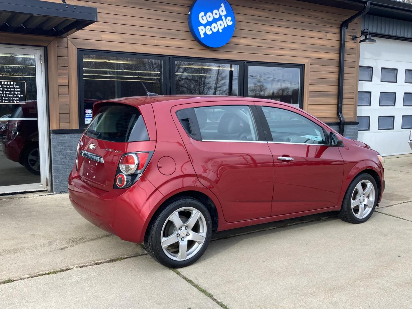 2012 Firethorn Red Met Chevrolet Sonic LTZ 5-Door (1G1JE6SH3C4) with an 1.8L L4 DOHC 24V FFV engine, 6-Speed Automatic transmission, located at 1800 South Ihm Blvd, Freeport, IL, 61032, (815) 232-5543, 42.278645, -89.607994 - Photo#1